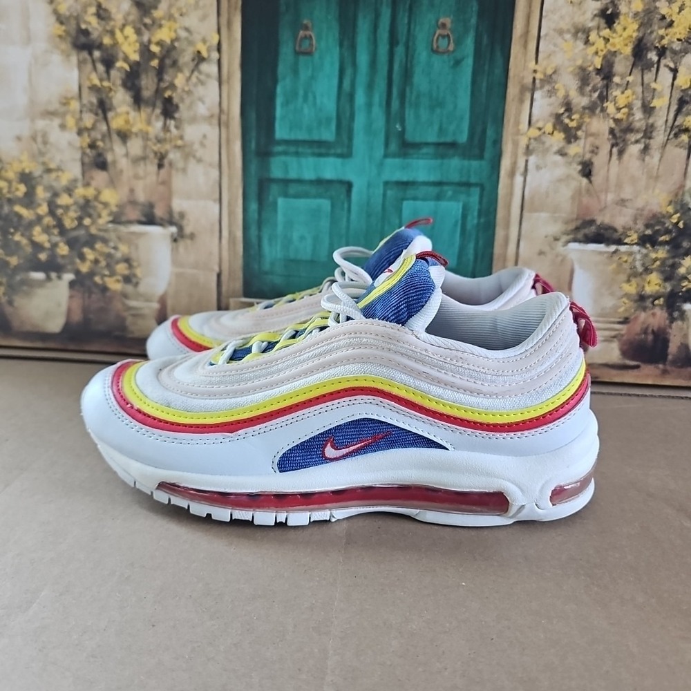Nike Womens Air Max 97 Arctic Pink Volt Glow Size 8 Aq4137-101